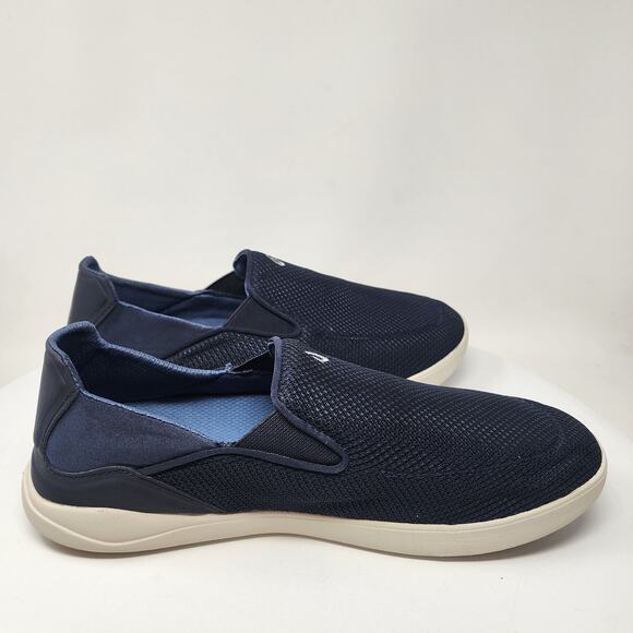 OluKai Dede Nohea Pae Slip-on Sneaker Men 11.5 Navy Blue Mesh Lightweight - Picture 8 of 14